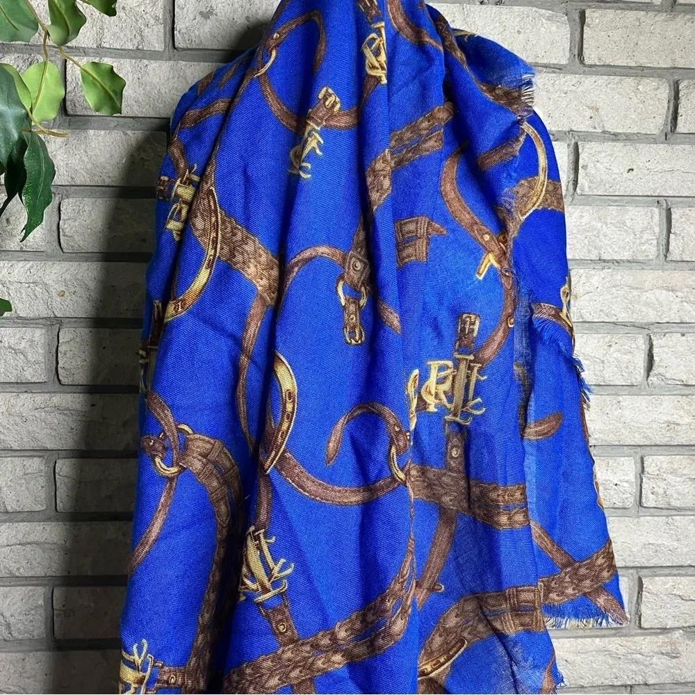 Ralph Lauren Equestrian Horse-bit Wool Wrap Scarf